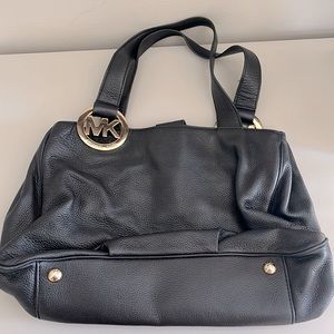 Michael Kors black leather shoulder bag